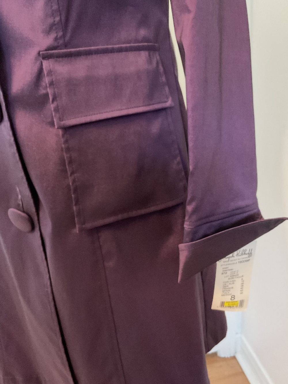 💐NWT💐 Joseph Ribkoff Purple Ruffled Wired Collar Jacket - size 8 - Picture 3 of 11